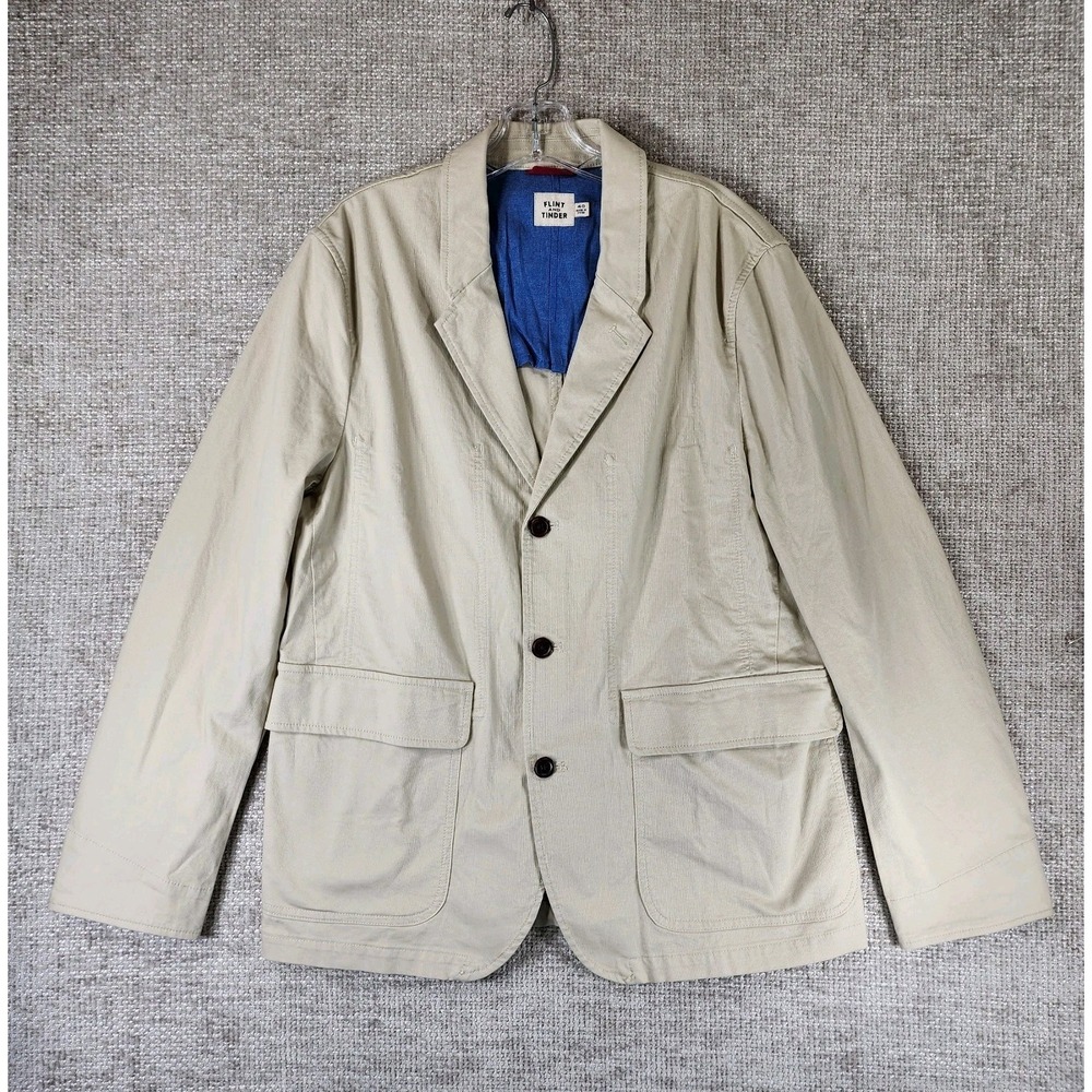 Flint and Tinder Lightweight Cotton Blazer Jacket Mens 40 US *M-L Washed Sand